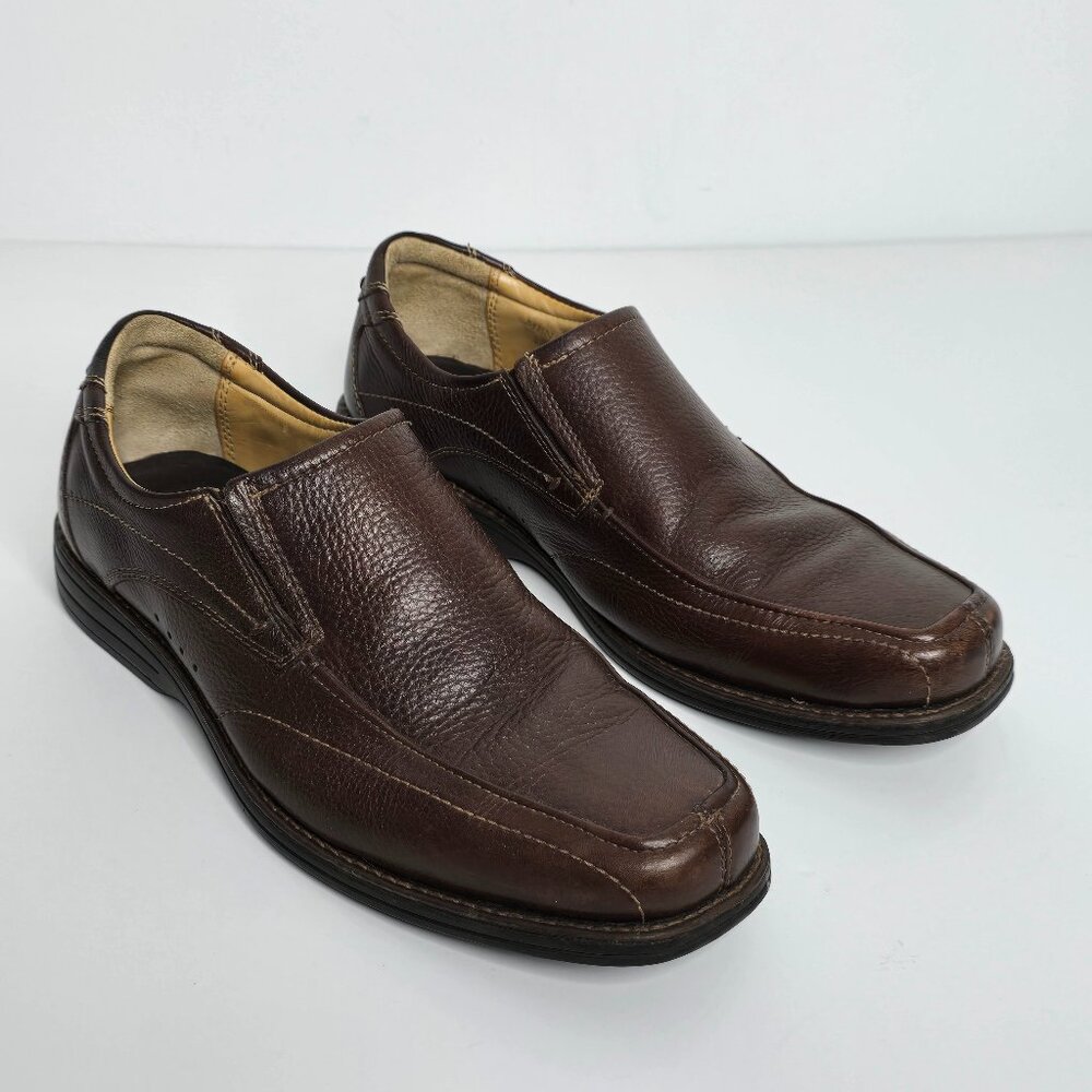 Florsheim Men's Roane Shoes 8.5 D Moc Toe Slip on Brown Leather‎ Dress Casual